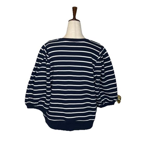 Rails Dom Sweatshirt Womens L Navy White Stripe Crewneck Comfort Chic NWT $158 - Picture 4 of 9